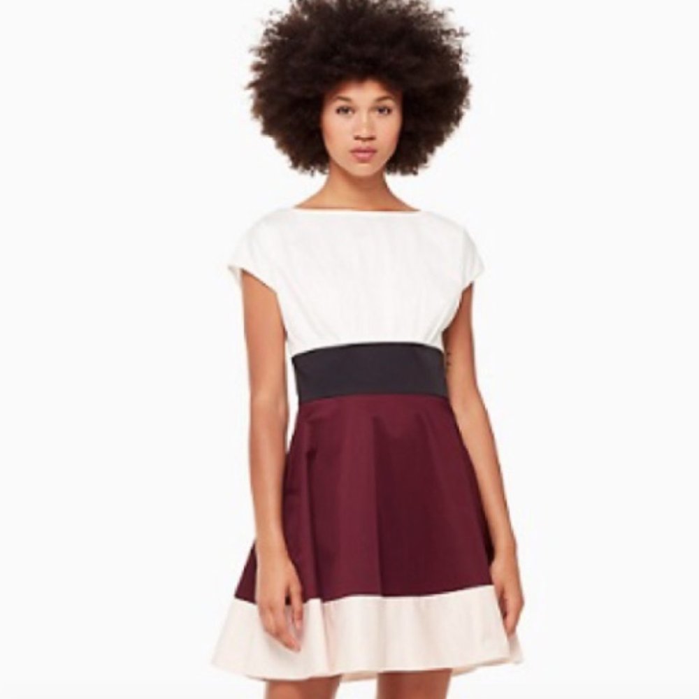 Kate Spade White and Burgundy Dress